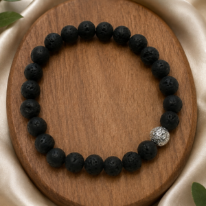 Lava Rock Black and Silver