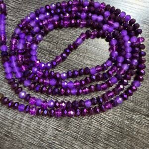 Purple Desire handmade waistbeads featuring rich violet and sparkling crystal purple beads