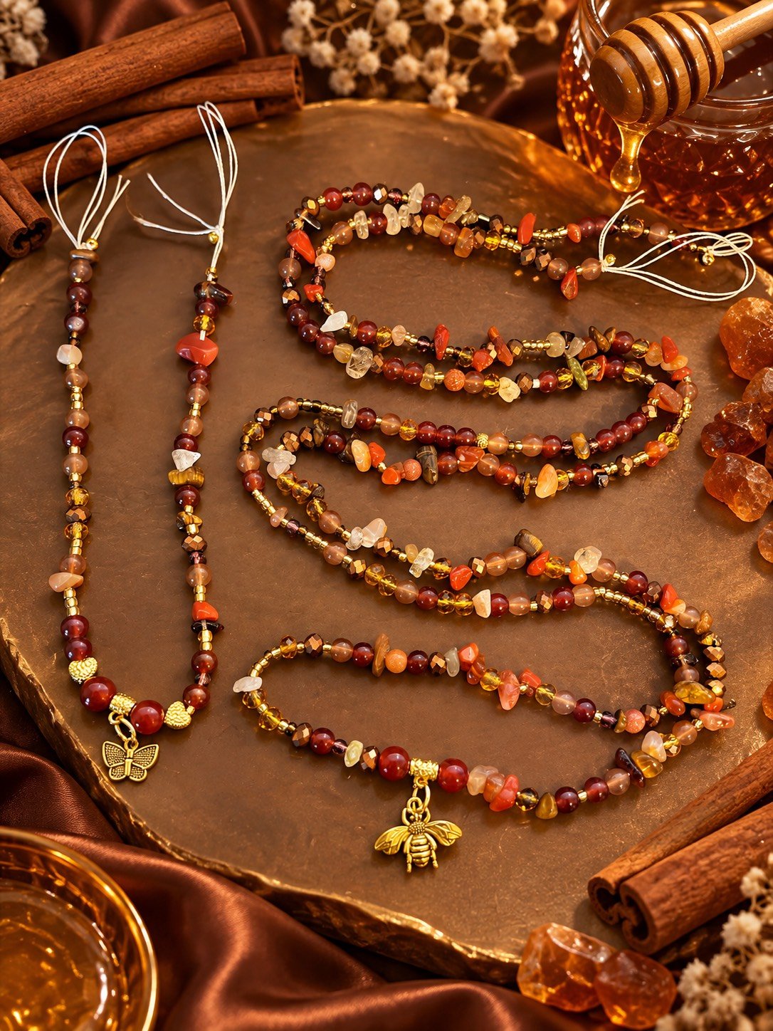 Cinnamon and Honey Waist Bead & Anklet Combo